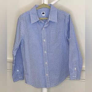 EUC Janie and Jack Blue Gingham Button-Down Shirt – Size 5